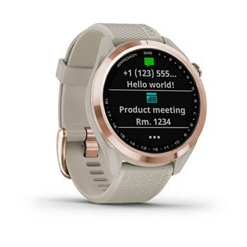 Garmin Approach S42 Golf Watch Rose Gold with Light Sand Band – GPS Golf Smartwatch | Keans Claremorris