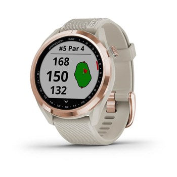 Garmin Approach S42 Golf GPS Watch Rose Gold with 1.2" touchscreen, preloaded courses, shot tracking – Keans Claremorris
