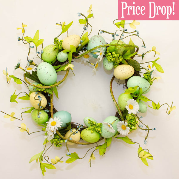 Blue Blossom Egg Small Wreath 30cm