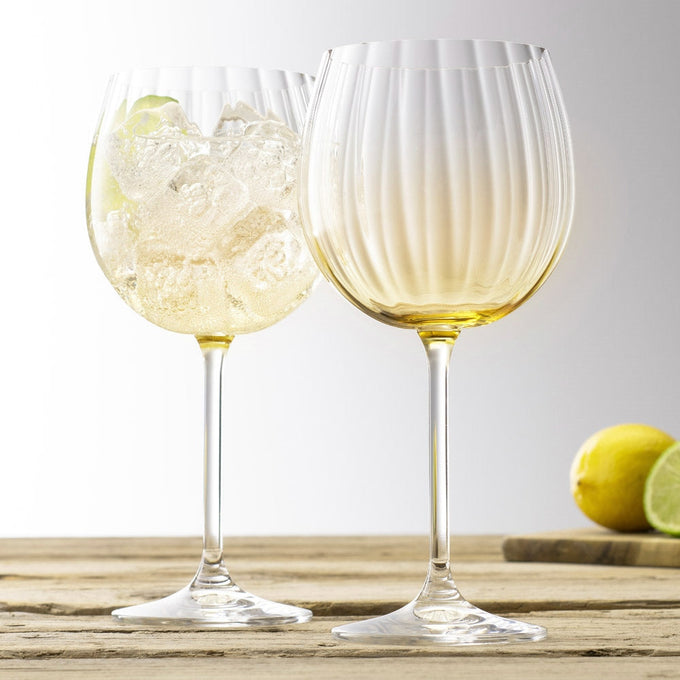 Galway Crystal Erne Gin & Tonic Pair Amber glasses set – elegant amber tint, perfect for cocktails | Keans Claremorris
