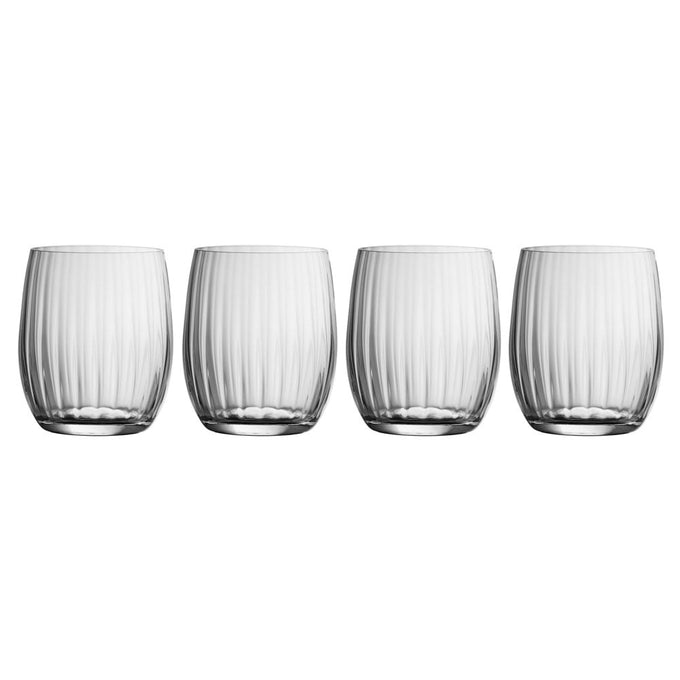 Galway Crystal Erne Tumbler Set of 4 with ripple design, 9.9cm high, perfect for whiskey and gifts – Keans Claremorris