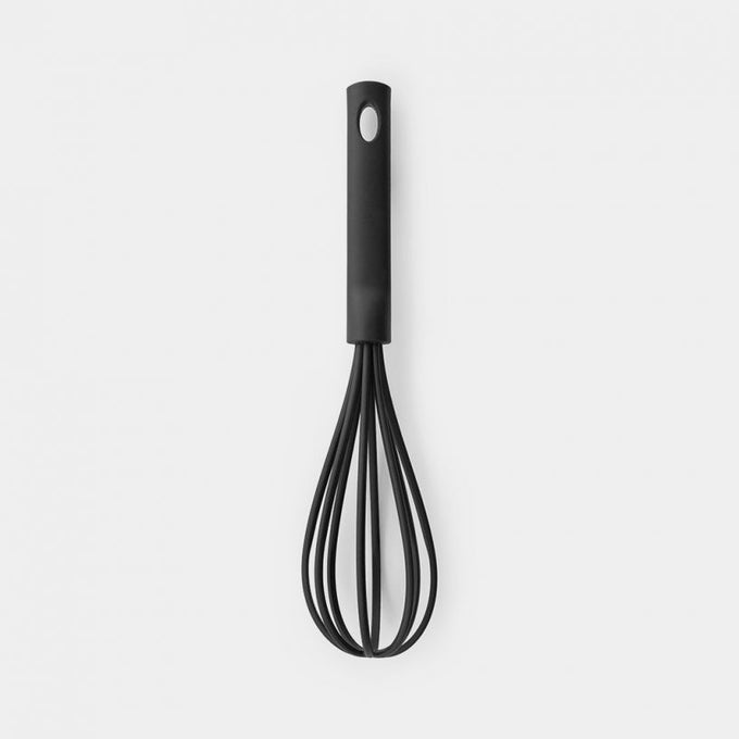Brabantia Large Black Nylon Whisk, heat resistant, ergonomic grip, non-scratch, dishwasher safe – Keans Claremorris