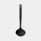 Brabantia black nylon soup ladle, ergonomic long handle, heat resistant, non-scratch, dishwasher safe – Keans Claremorris
