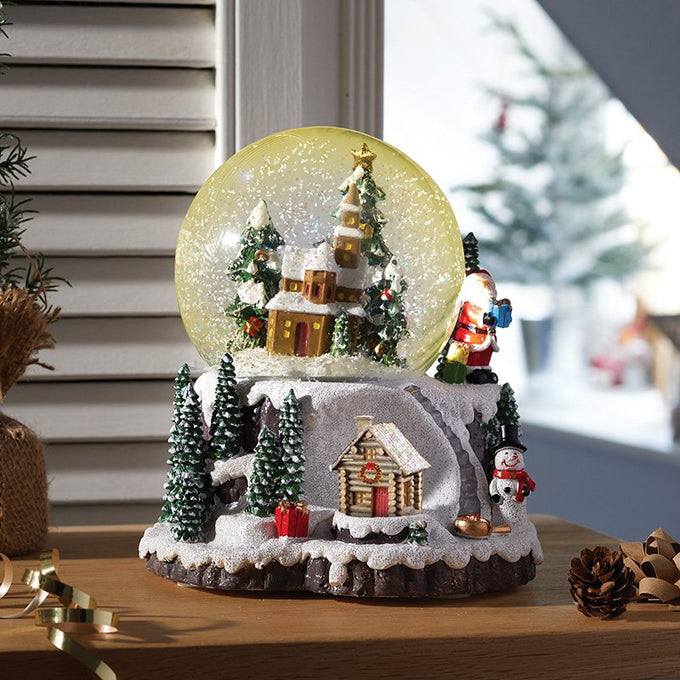 12cm Musical Village SnowSpheres-Illuminated Christmas Snow Globe - Image 2