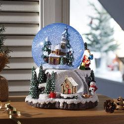 12cm Musical Village SnowSpheres-Illuminated Christmas Snow Globe