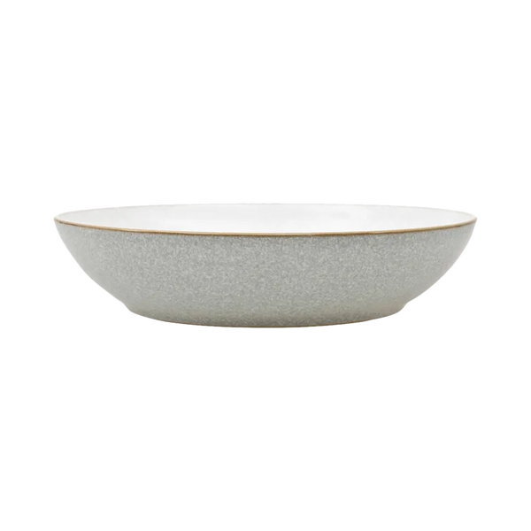 Denby Elements Light Grey 22cm pasta bowl, hand-crafted stoneware, oven/microwave/dishwasher safe, available at Keans