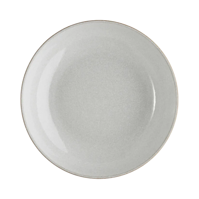 Denby Elements Light Grey Pasta Bowl with textured finish, perfect for serving pasta – available at Keans Claremorris.