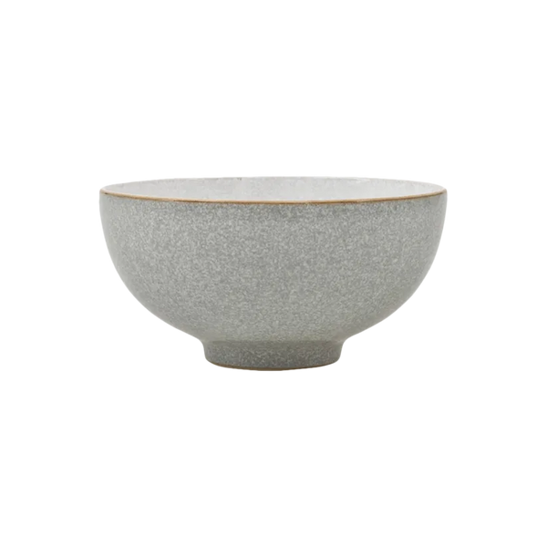 Denby Elements Light Grey Small Bowl, durable stoneware rice bowl, microwave safe, handcrafted in UK, available at Keans