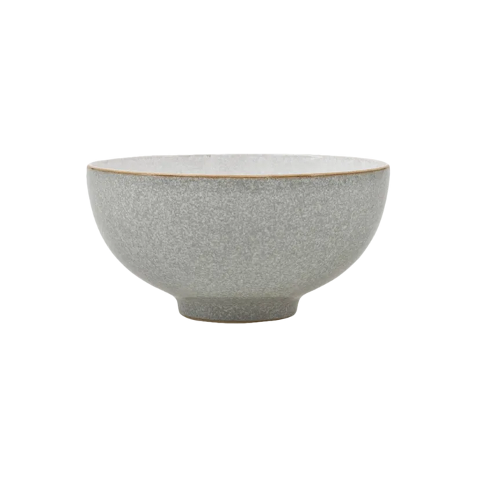 Denby Elements Light Grey Small Bowl, durable stoneware rice bowl, microwave safe, handcrafted in UK, available at Keans