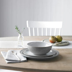 Denby Elements Light Grey 12 Piece Tableware Set - Durable stoneware dinnerware, available at Keans Claremorris