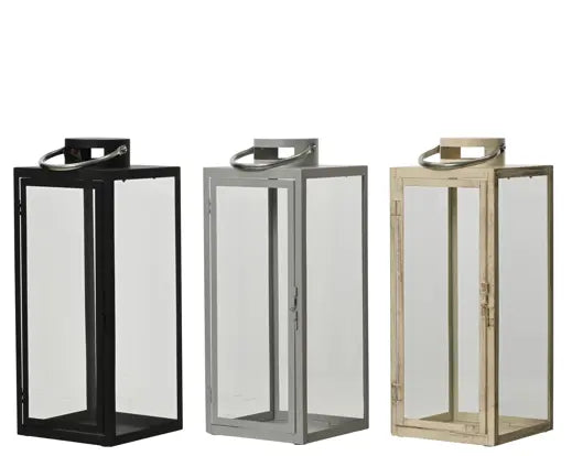 Lantern iron rectangle  assorted, L.18.5cm x W.18.5cm x H.48cm - Image 1