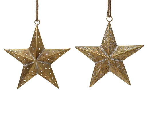 Metal Star – Antique Gold (2 Assorted) D.24.5cm
