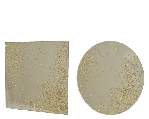 Glass Plate – Round or Square Gold 20cm