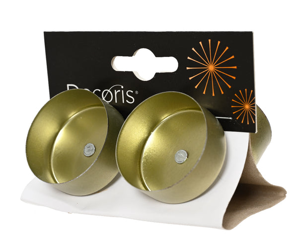 Pack of 4 Light Gold Iron Tealightholders, 4.2cm x 7.5cm, shiny finish – Keans Claremorris