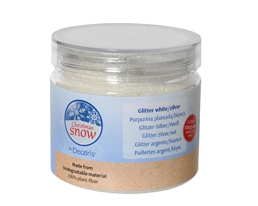 Glitter Bottle – Shiny White/Silver (100g)