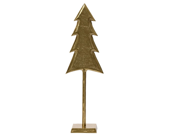 Gold Dec Tree aluminum decoration 70cm tall, 13x30cm base – elegant holiday decor from Keans Claremorris