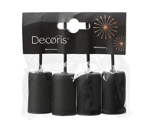 Black Candleholder on Pin – Set of 4