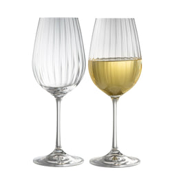 Galway Crystal Erne Wine Pair, elegant river-inspired design, 22.6cm tall, gift boxed, available at Keans Claremorris.