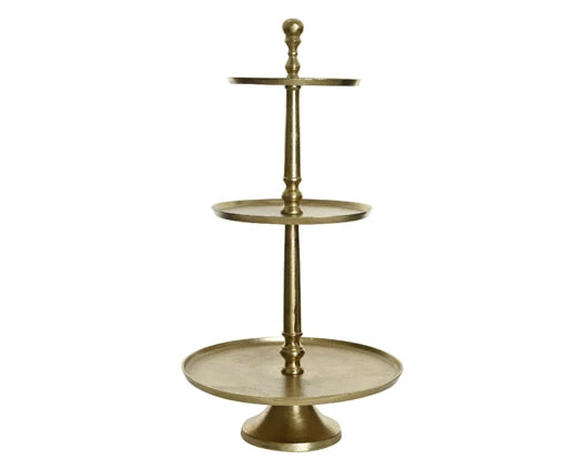 Cake stand aluminium round gold dia43cm x H.81cm display item - Image 1