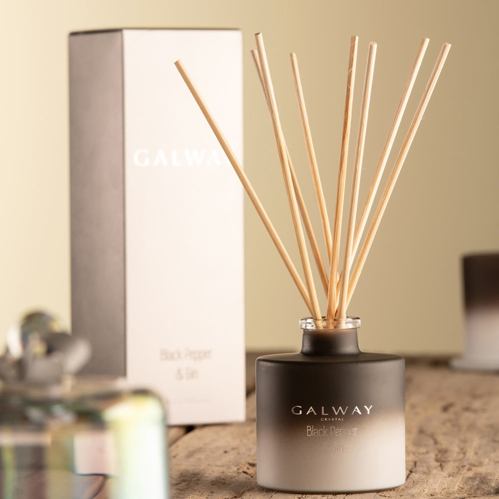 Galway Crystal Black Pepper & Gin Diffuser elegant glass bottle, perfect gift | Keans Claremorris