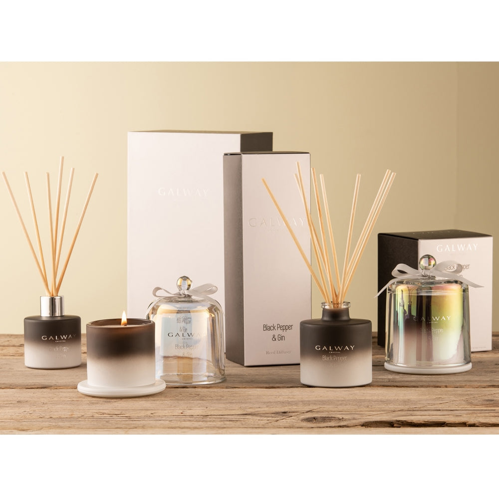 Galway Crystal Black Pepper & Gin Diffuser bottle, elegant design, available at Keans Claremorris.