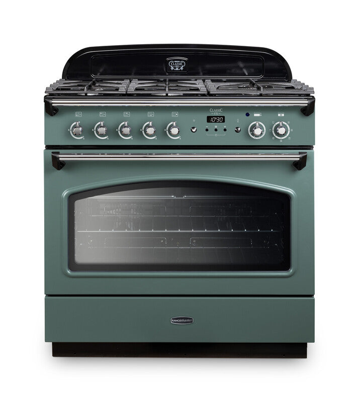 Rangemaster Classic FX 90CM Dual Fuel Range Cooker in stainless steel – available at Keans Claremorris