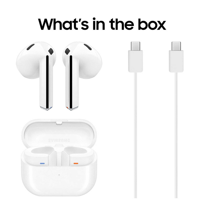 Samsung Galaxy Buds3 White In-Ear Wireless Earbuds SM-R530NZWAEUA - Noise Cancelling, Keans Claremorris