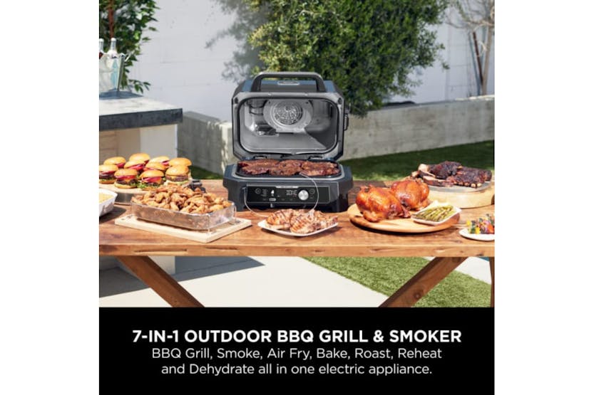Ninja Woodfire Pro Connect XL Electric BBQ Grill & Smoker in Blue/Black, smart cooking, Keans Claremorris