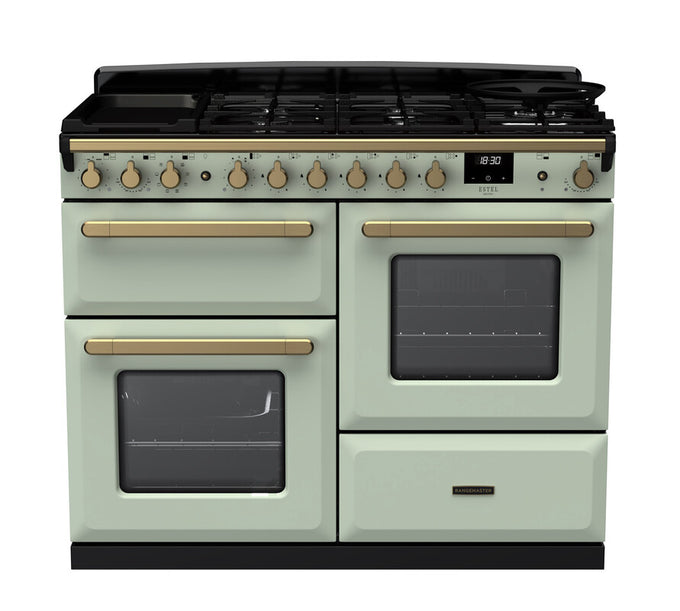Rangemaster Dual Fuel Estel Deluxe 110cm Antique Brass Trim - Image 8