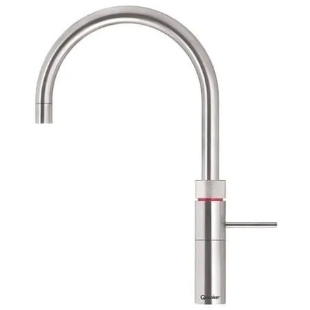 Quooker 3FRRVS Fusion Round 3-in-1 boiling water tap stainless steel with PRO3 tank, available at Kean’s Claremorris. –