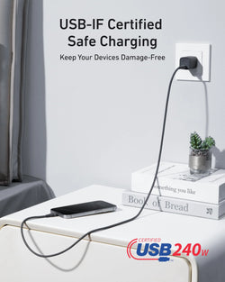 Anker USB-C to USB-C Cable 240W 6ft Black | A82E2H12