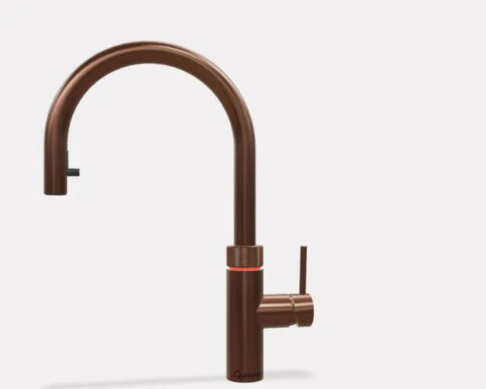 Quooker 3XRCO PRO3 Flex 3-in-1 boiling water tap in rose copper with pull-out hose, instant boiling, from Kean’s Claremorris