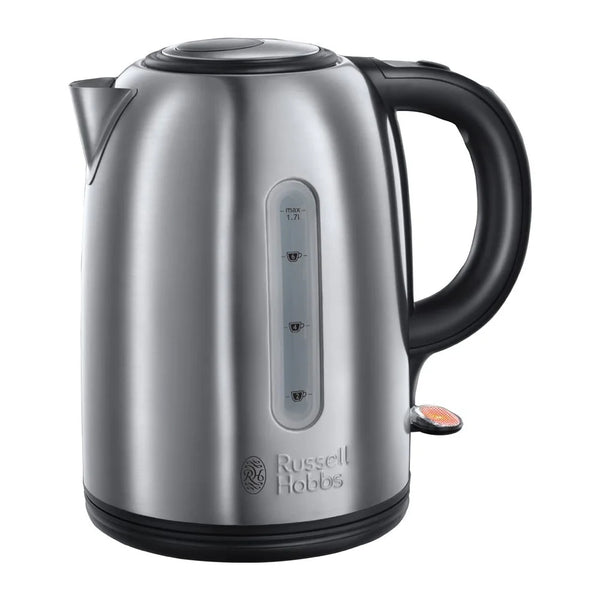Russell Hobbs 3kW Snowdon brushed stainless steel kettle with perfect pour spout, water window, 1.7L capacity – Keans