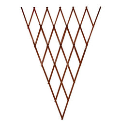 Heavy duty tan wooden expanding fan trellis 1.8x0.9m with aluminium rivets, sturdy timber, supports climbing plants – Keans