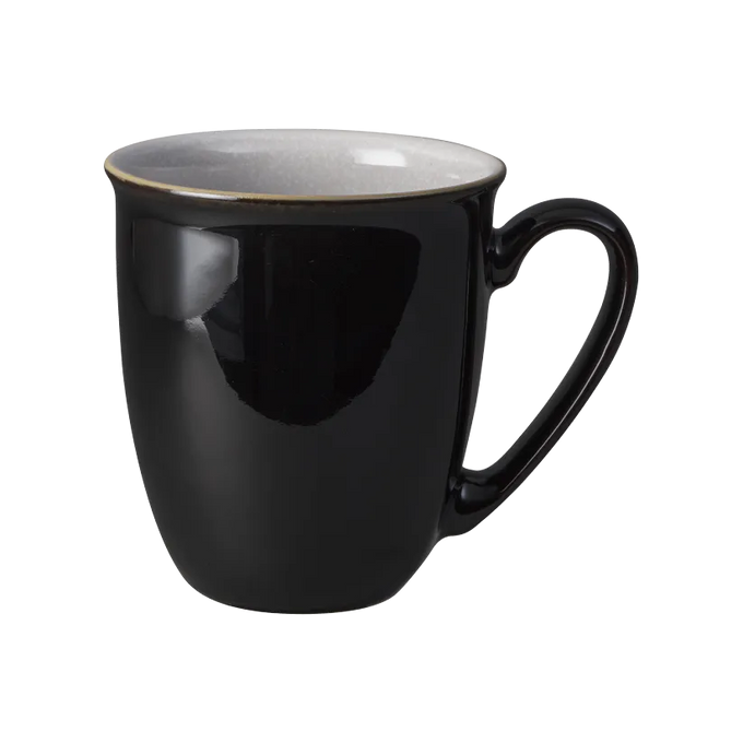 Denby Elements Black Coffee Beaker 300ml, durable stoneware mug, microwave & dishwasher safe – available at Keans Claremorris