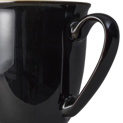 Denby Elements Black Coffee Beaker Mug, sleek ceramic design, perfect for hot beverages - available at Keans Claremorris.