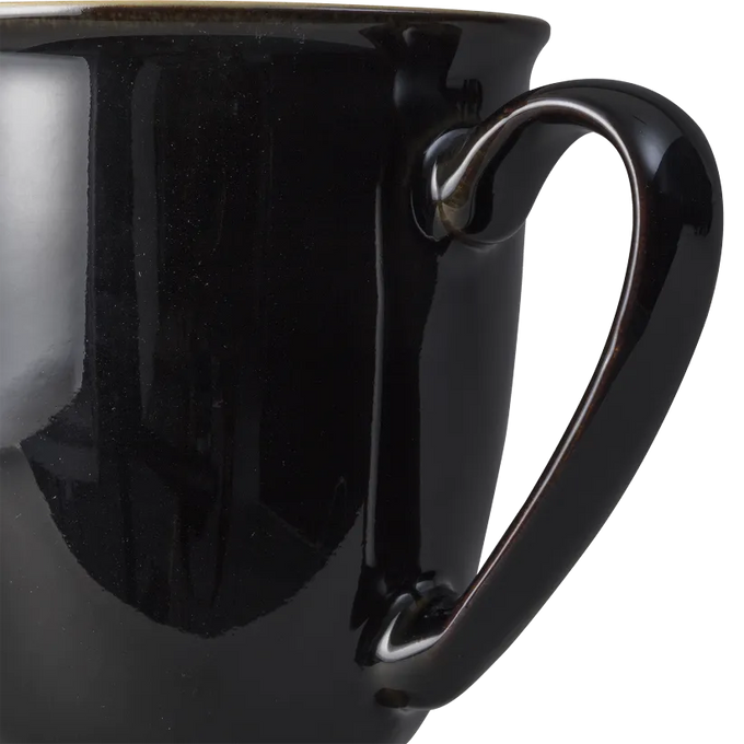 Denby Elements Black Coffee Beaker Mug, sleek ceramic design, perfect for hot beverages - available at Keans Claremorris.