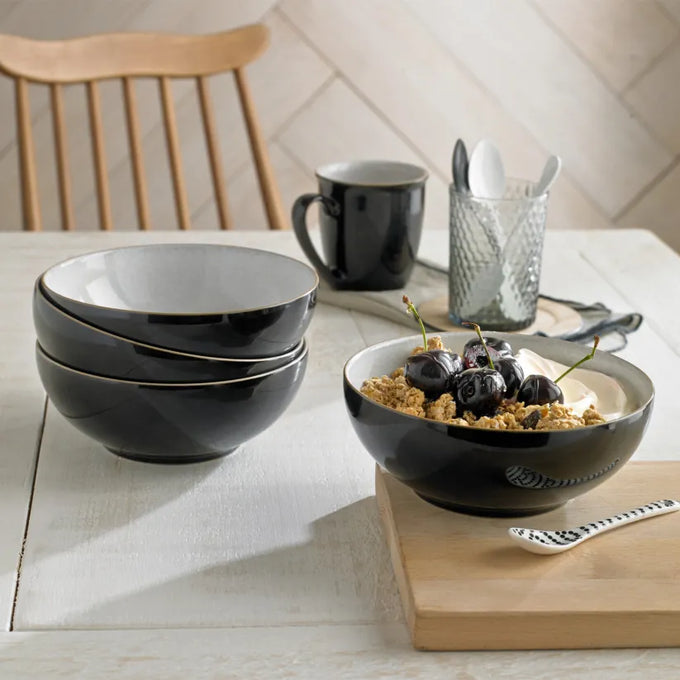 Denby Elements Black Cereal Bowl - Durable stoneware, modern design | Available at Keans Claremorris