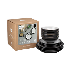 Denby Elements 12 Piece Dinnerset - Black