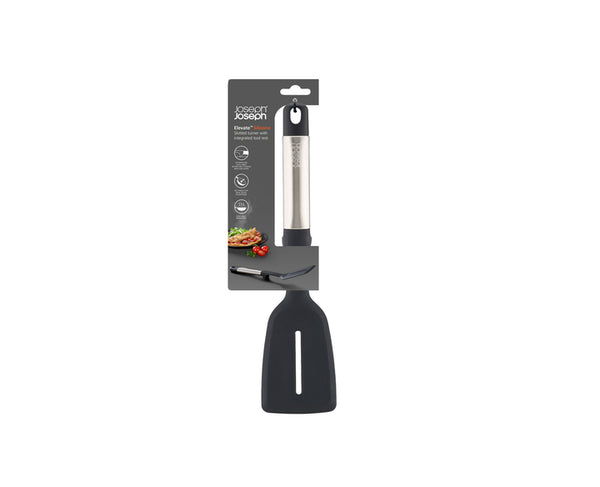 JJ Elevate Silicone Slotted Turner with weighted handle, heat-resistant to 210°C, ideal for non-stick cookware – Keans