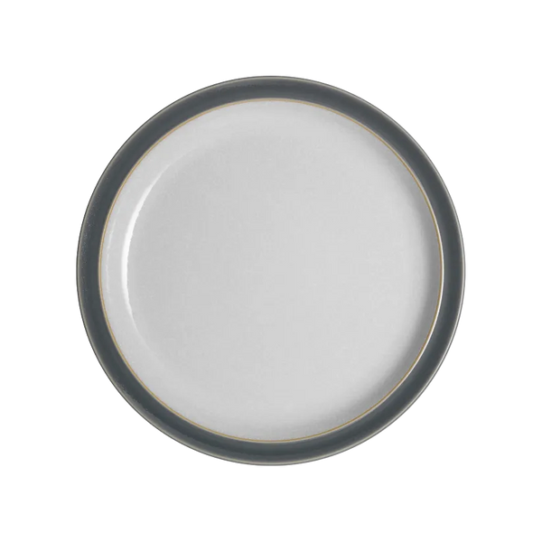 Denby Elements Fossil Grey handcrafted stoneware dinner plate, oven and dishwasher safe, available at Keans Claremorris.