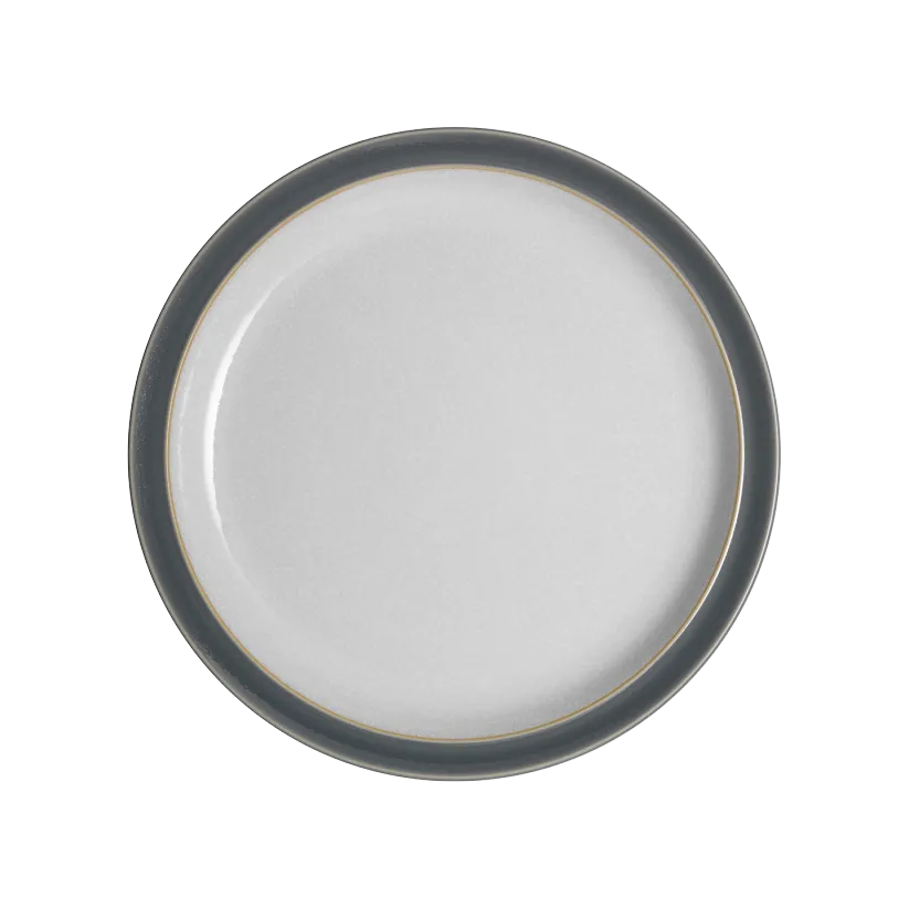 Denby Elements Fossil Grey handcrafted stoneware dinner plate, oven and dishwasher safe, available at Keans Claremorris.