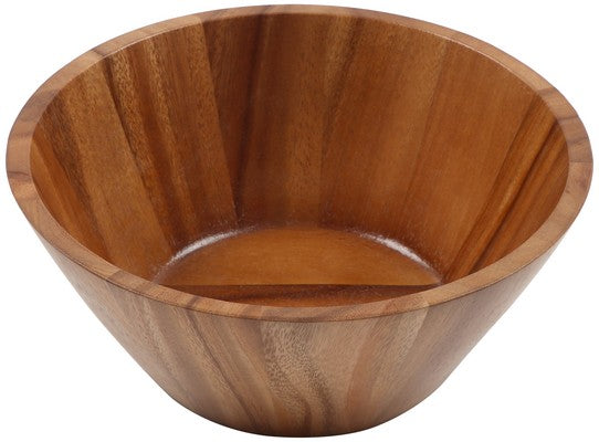 Acacia Salad Bowl 25x10cm with smooth, polished wood grain and a wide, rounded shape.