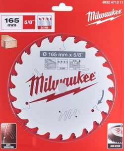 Milwaukee Circular Saw Blade P W 165 x 15.87 x 1.6 mm x 24 Atb