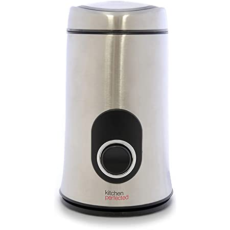 Lloytron Coffee & Spice Grinder in brushed stainless steel with a black circular power button on front