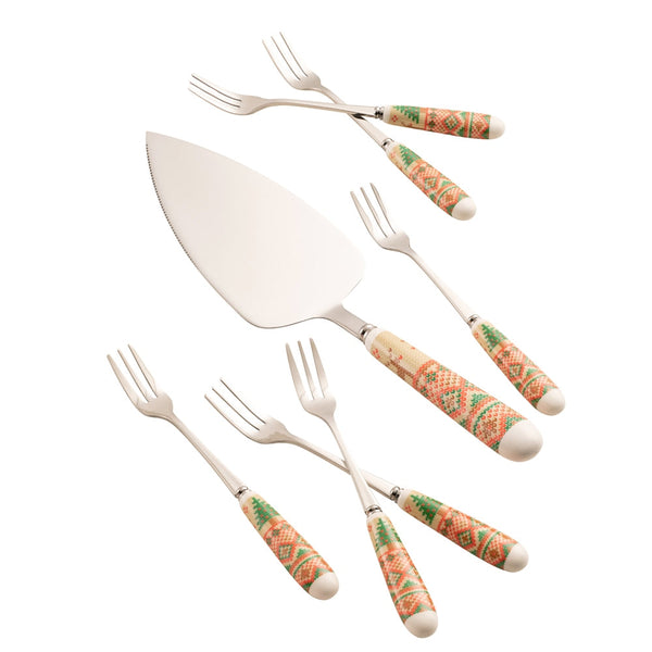 Aynsley Christmas Jumper 7-piece fine china pastry set with festive design, microwave safe, gift boxed – available at Kean’s