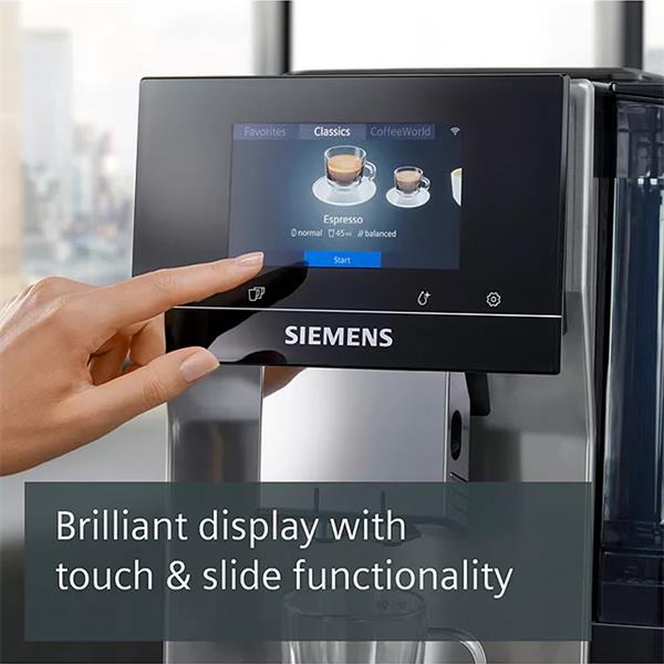 SIEMENS EQ700 classic fully automatic coffee machine in Morning Haze – sleek design, Keans Claremorris store