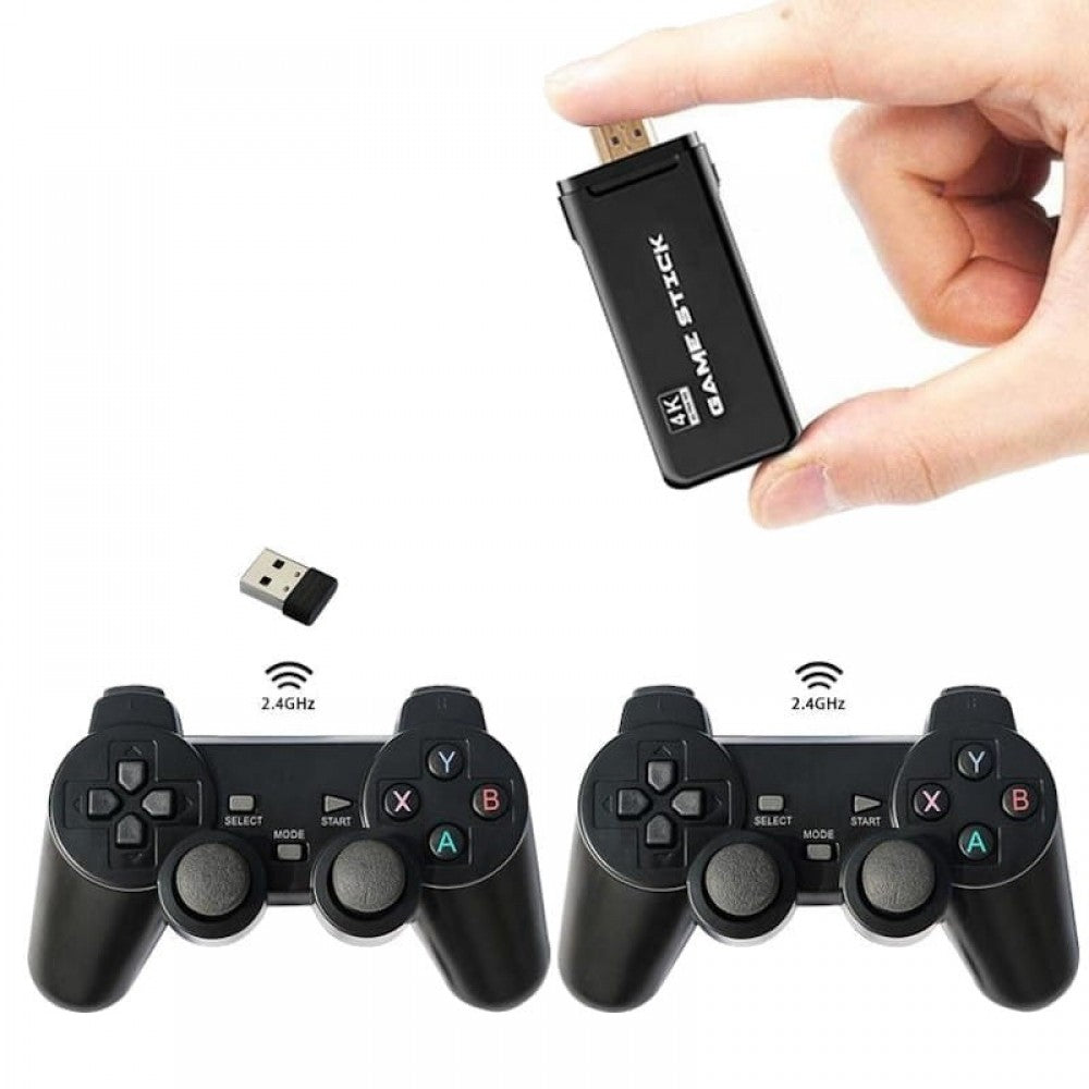 Retro Games 4K Console Stick with 3500+ games, supports ATARI, NES, SNES, N64, Game Boy, removable SD card - Keans