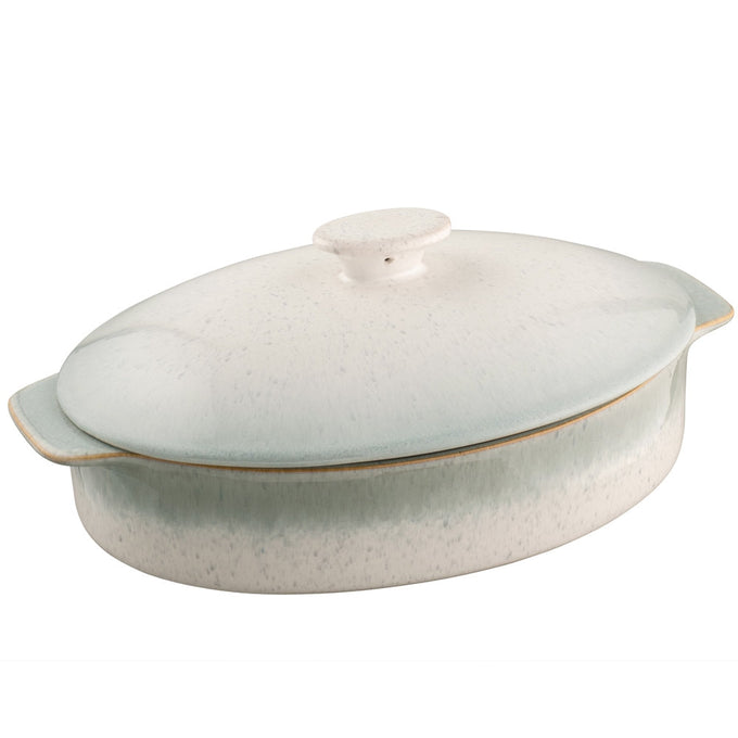 Belleek Living Tivoli Oval Lidded Baker, durable blue-grey stoneware, oven-to-table, microwave and dishwasher safe, Kean’s