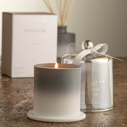 Galway Crystal Sycamore & Sage Bell Jar Candle, elegant scented candle, Keans Claremorris exclusive gift item.